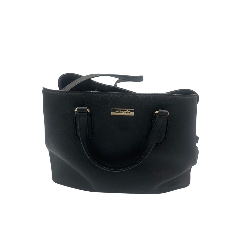 Kate Spade New York Black Saffiano Leather Satchel Crossbody Bag PXRU5491